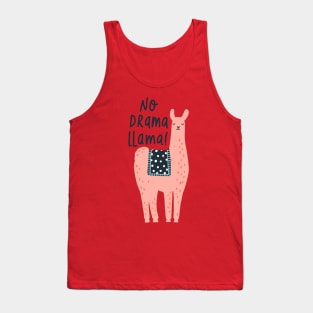 Cute Llama No Drama Llama Floral Llama Alpaca Lovers Gift T-Shirt Tank Top